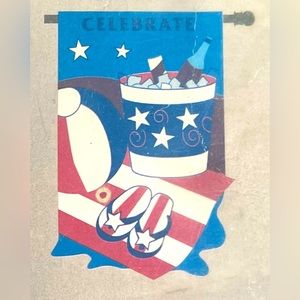 Evergreen summer red white and blue celebrate outdoor decorative flag NEW